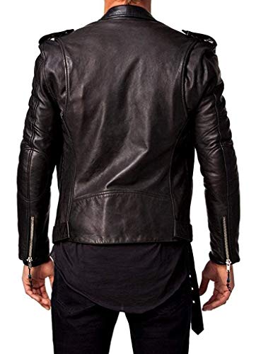 Prime Herren Polyurethan Lederjacke Schwarz - 2