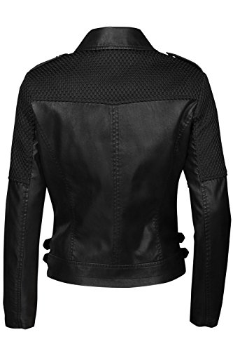 Trisens Damen-Lederjacke Trenchcoat Schwarz - 5