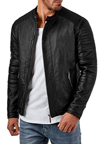 Prestige HommeHerren Kunst Lederjacke Schwarz - 3
