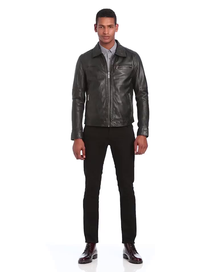 Oakwood Herren Lederjacke 61091, Gr. XX-Large (Herstellergröße: XXL), Schwarz - 3