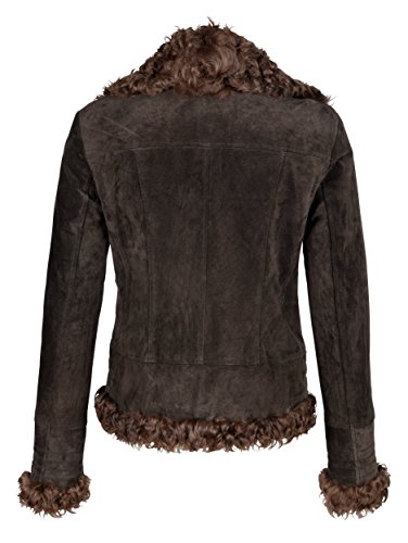 Alba Moda Damen Lederjacke mit edlem Lammfell-Besatz - 2