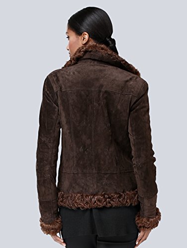Alba Moda Damen Lederjacke mit edlem Lammfell-Besatz - 4