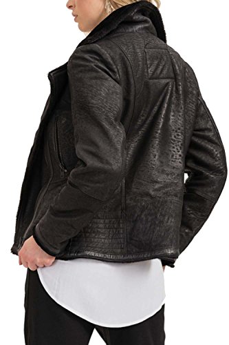 trueprodigy Damen Lederjacke // Echtleder, Schwarz - 3