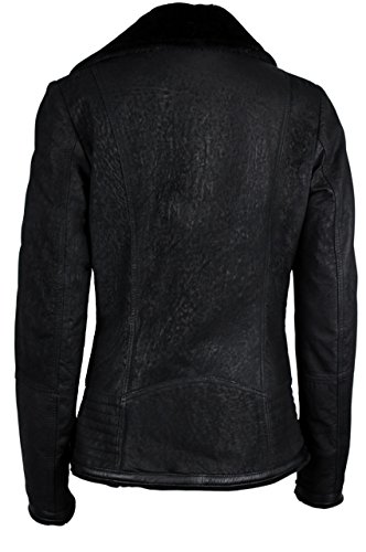 trueprodigy Damen Lederjacke // Echtleder, Schwarz - 6