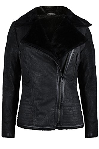 trueprodigy Damen Lederjacke // Echtleder, Schwarz - 4
