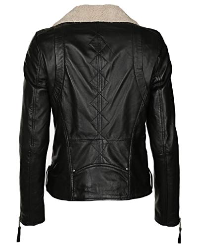 Maze Damen Lederjacke mit Fellkragen // Schwarz - 2