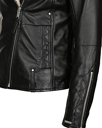 Maze Damen Lederjacke mit Fellkragen // Schwarz - 3