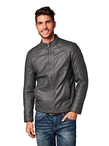 TOM TAILOR Bikerjacke aus Lederimitat Iron drak Grey - 4