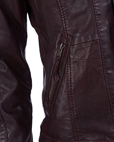 TOM TAILOR Damen Lederjacke Schafslederjacke Rot - 3