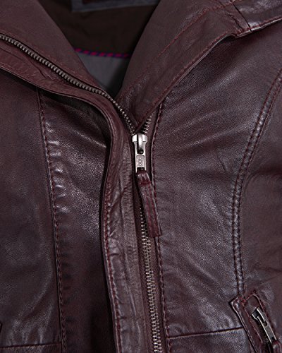 TOM TAILOR Damen Lederjacke Schafslederjacke Rot - 4