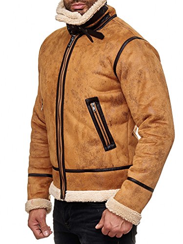 Red Bridge Herren Winterjacke Kunstleder gefütterter Vintage Jacke - 3