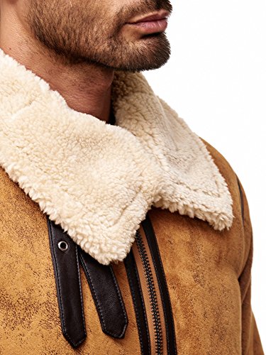 Red Bridge Herren Winterjacke Kunstleder gefütterter Vintage Jacke - 5