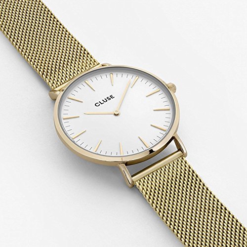 Cluse Damen Armbanduhr Analog Quarz Edelstahl, gold/weiß, CL18109 - 3
