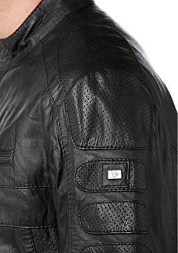 Bruno Banani Herren Lederjacke Leder Schafsnappaleder // Schwarz - 3