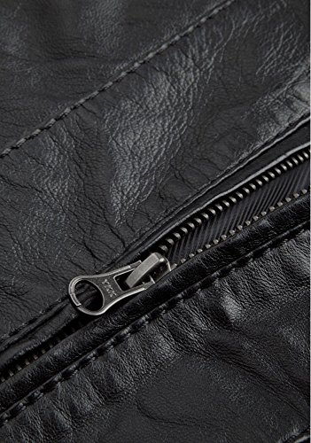 Bruno Banani Herren Lederjacke Leder Schafsnappaleder // Schwarz - 7