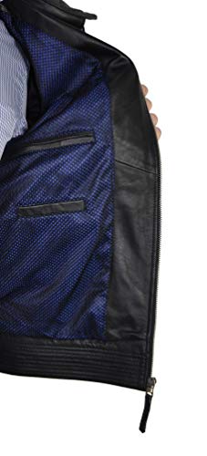 Bruno Banani Herren Lederjacke mit abnehmbarer Kapuze // Schwarz - 5