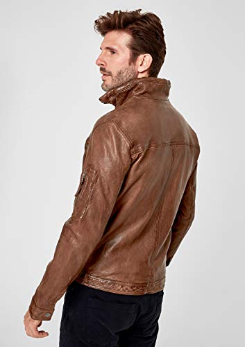 s.Oliver Herren Lederjacke im Vintage-Style - 5