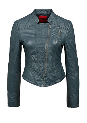 s.Oliver Damen Lederjacke im Bikerstil // Grün - 3