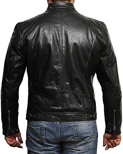 Brandslock Herren Lederjacke mit Lammnappa Leder, in Schwarz - 2