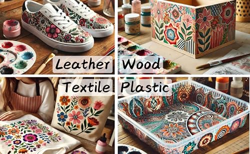 Artme Acryl-Lederfarbe 10 Farben 20 ml x 10, wasserfest, geeignet für Leder, Kunstleder, Holz, Kunststoff, Textilien, Stein, Keramik und Vinyl - 4