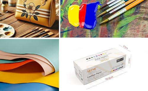 Artme Acryl-Lederfarbe 10 Farben 20 ml x 10, wasserfest, geeignet für Leder, Kunstleder, Holz, Kunststoff, Textilien, Stein, Keramik und Vinyl - 5