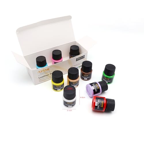 Artme Acryl-Lederfarbe 10 Farben 20 ml x 10, wasserfest, geeignet für Leder, Kunstleder, Holz, Kunststoff, Textilien, Stein, Keramik und Vinyl - 6
