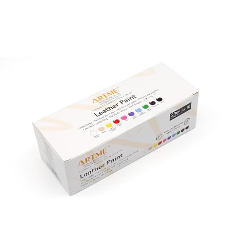 Artme Acryl-Lederfarbe 10 Farben 20 ml x 10, wasserfest, geeignet für Leder, Kunstleder, Holz, Kunststoff, Textilien, Stein, Keramik und Vinyl - 7