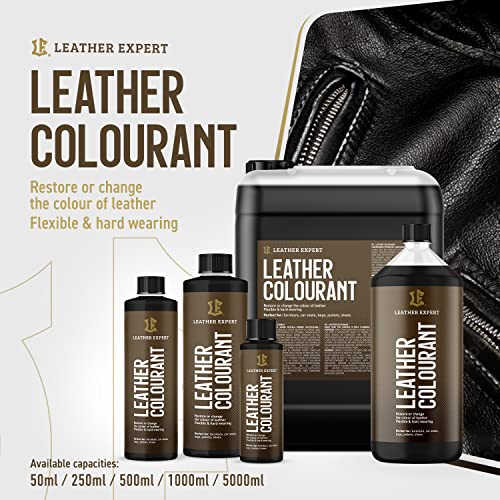 Sehr Deckend Wasser Lederfarbe Dunkelbraun - 50 ml Leather Paint für Natur und ÖkoLeder - Leather Dye Ohne Alkohol für alle Lederaccessoires - Reißt oder Blättert Nicht ab - 2