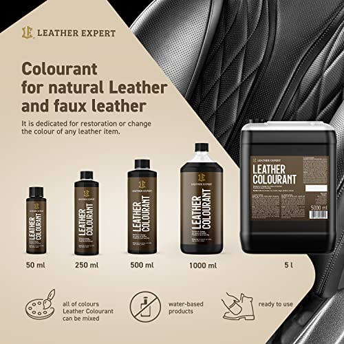 Sehr Deckend Wasser Lederfarbe Dunkelbraun - 50 ml Leather Paint für Natur und ÖkoLeder - Leather Dye Ohne Alkohol für alle Lederaccessoires - Reißt oder Blättert Nicht ab - 3