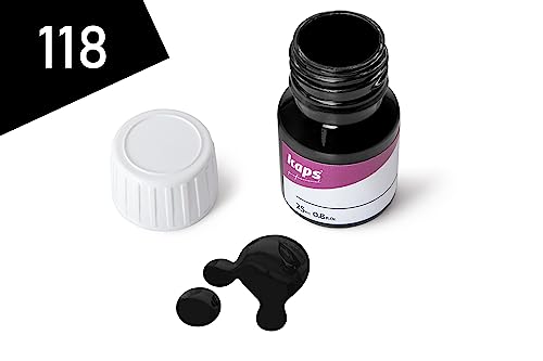Kaps Super Color Lederfarbe für Naturleder, Synthetik und Textil, Lederfärber, 25 ml, Schwarz 118 - 3