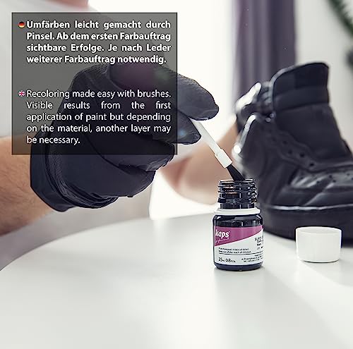 Kaps Super Color Lederfarbe für Naturleder, Synthetik und Textil, Lederfärber, 25 ml, Schwarz 118 - 5