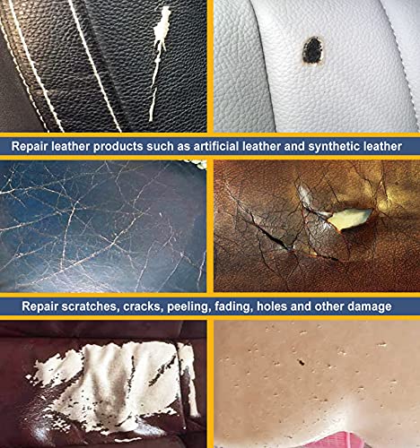 Leder Reparatur Set - Endhokn Leder Autositze, Sofas, Lederbekleidung, Ledertaschen, Gürtel, Reisetaschen Usw Kratzer, Löcher, Verschleiß Kunstleder Reparatur Set（12 Farben） - 4