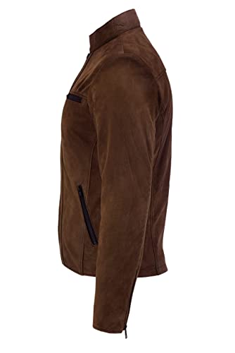Vance The Leather Herren Echt Lederjacke aus 100% Rindsleder, Braun, M - 4