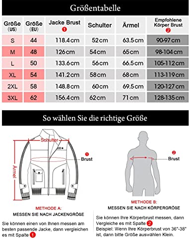FLAVOR Echtes Lederjacke Herren Luftwaffe Bomber (Braun, XL) - 6