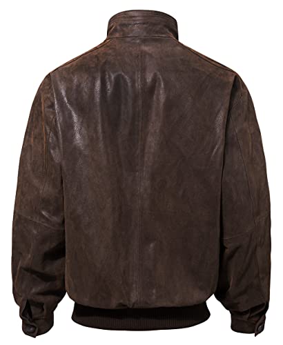 FLAVOR Herren Bomberjacke aus echtem Leder, dunkelbraun, XX-Large - 2