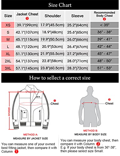 FLAVOR Echtes Leder Herren Lederjacke Stehkragen Blau Lässig (3XL, Blau) - 6