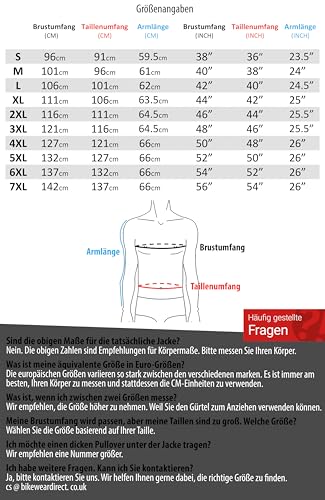 Texpeed Motorrad lederjacke herren mit protektoren - Schwarz Winter/Sommer Gesteppt echtleder Bikerjacke - Motorrad mit original biker rüstung gepanzert (EN 1621-1) Schutz XL - 8