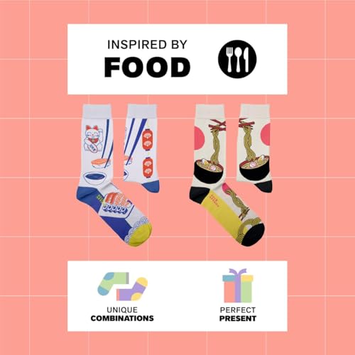 Sock Affairs Japanische-Socken-Kollektion - Great Wave of Kanagawa, Ramen, Sushi, Carps Swimming, Cancel My Subscription, Geschenke für Japan-Fans, Baumwollsocken, 2 Größen, 36-40 und 41-46 - 5