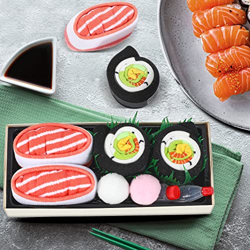 Lustige Socken in Sushi-Form Herren Papa Damen-Geschenke für Männer Lustig Witzige Verrückte Motiv Socken Japanische Geschenkideen Vatertagsgeschenk Ostern Weihnachten Geburtstagsgeschenk - 2 Paar - 4