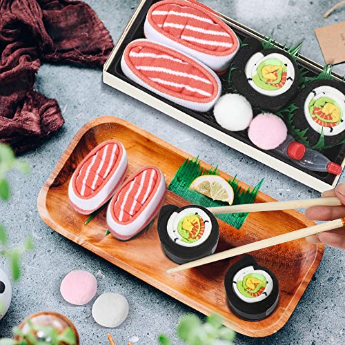 Lustige Socken in Sushi-Form Herren Papa Damen-Geschenke für Männer Lustig Witzige Verrückte Motiv Socken Japanische Geschenkideen Vatertagsgeschenk Ostern Weihnachten Geburtstagsgeschenk – 2 Paar - 6