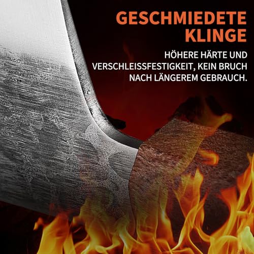 Plys Japanisches Messer Scharf Küchenmesser: Profi Kochmesser 20 cm High Carbon Edelstahl Fleischmesser Küchen Schneidemesser - 3