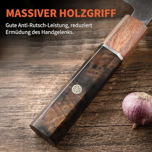 Plys Japanisches Messer Scharf Küchenmesser: Profi Kochmesser 20 cm High Carbon Edelstahl Fleischmesser Küchen Schneidemesser - 4
