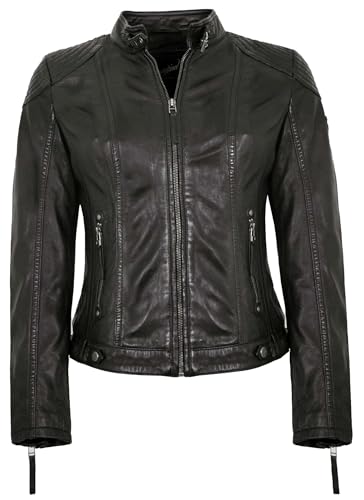 Gipsy - Damen Lederjacke Kapuze Lammnappa schwarz Natur gegerbt Größe XXL - 3