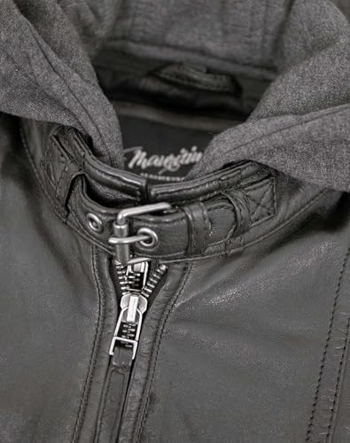 Gipsy - Damen Lederjacke Kapuze Lammnappa schwarz Natur gegerbt Größe XXL - 9