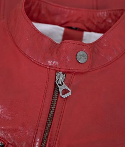 Gipsy - Damen Echtleder Lederjacke Lammnappa rot Größe S - 8