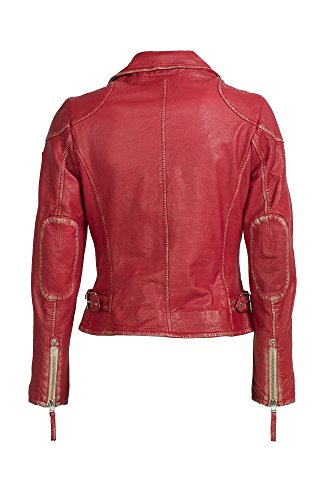 Gipsy Mauritius Damen Lederjacke Bikerjacke Jacket Perfecto S17 LULV (L, Rot) - 2