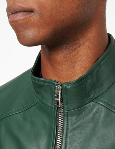 HUGO Herren Lokis Lederjacke, Dark Green302, XXL EU - 2
