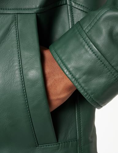 HUGO Herren Lokis Lederjacke, Dark Green302, XXL EU - 4