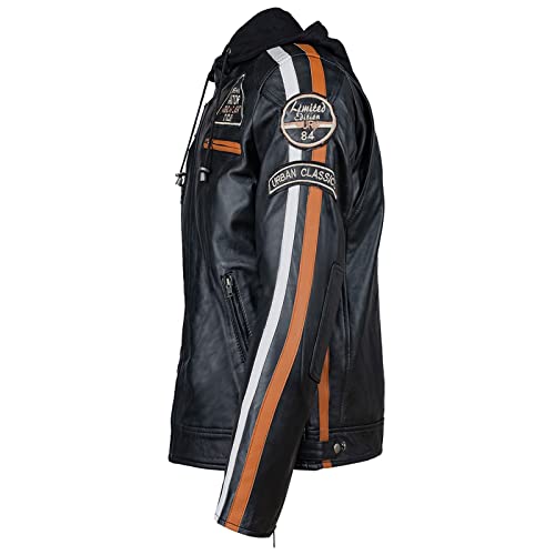 URBAN 5884 Motorradjacke Herren Leder, Herrenjacke aus Lammleder, verstaubare Protektoren für Rücken, Schultern und Ellenbogen - 3