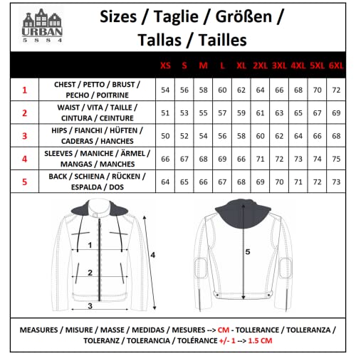 URBAN 5884 Motorradjacke Herren Leder, Herrenjacke aus Lammleder, verstaubare Protektoren für Rücken, Schultern und Ellenbogen - 7